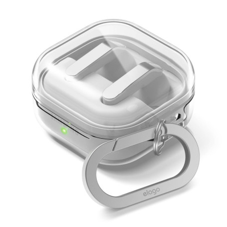 Coque Transparente Premium pour Samsung Galaxy Buds 4 Pro avec Mousqueton