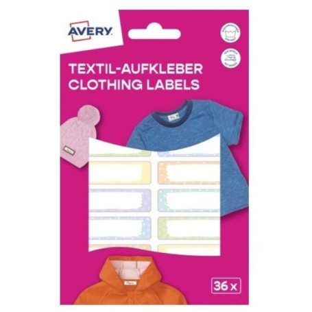 Lot de 36 Étiquettes Nominatives Imperméables pour Vêtements - AVERY Zweckform
