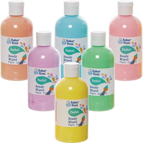 Pack de Peinture Pastel Prête à l'Emploi - 6 Couleurs 150ml