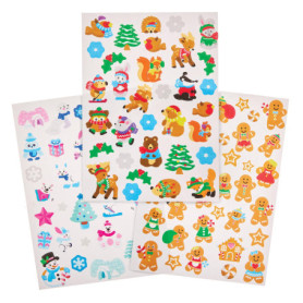 Pack de 12 Mini Feuilles d'Autocollants de Noël - Baker Ross