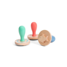 Tampons de Sable en Bois - Animaux Marins pour Enfants