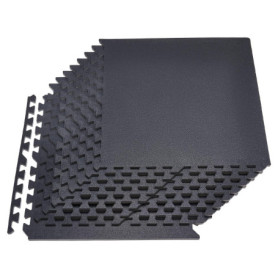 Tapis de Gym Puzzle VEVOR - 12 Dalles Emboîtables en Mousse EVA Noires