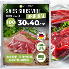 Culivac - 100 Sacs Sous Vide Alimentaire 30x40cm pour Conservation et Cuisson