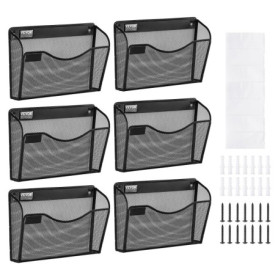 Support Mural en Maille VEVOR pour Documents - Organisateur Noir pour Bureau et Maison