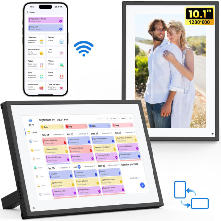 Calendrier Numérique de Bureau NEWYES 2026 - Écran Tactile 10,1" pour Organisation Familiale