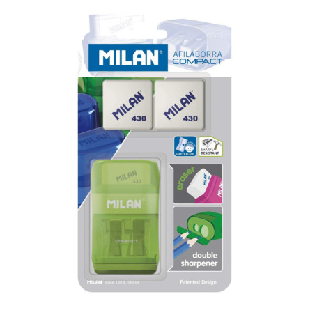 Taille-Crayons Compact MILAN avec 2 Caoutchoucs de Remplacement
