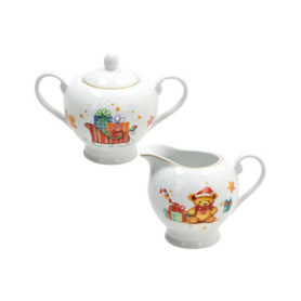 Ensemble Crémier et Sucrier Christmas Fairy Tale en Porcelaine Multicolore