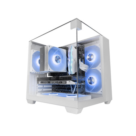 Boîtier Gaming Compact Mars Gaming MC-VISIONM en Verre Trempé - Mini-Tour MicroATX Blanc