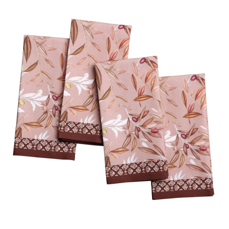 Lot de 4 Serviettes de Table Carrées en Coton - Maison d'Hermine