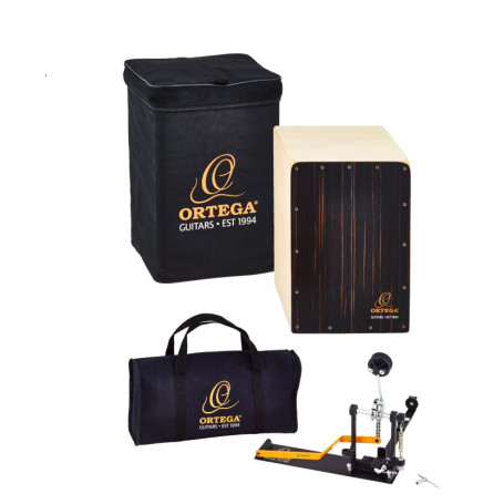Set Cajon Ortega Guitars avec Pédale et Accessoires Inclus