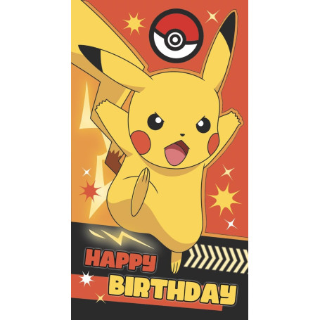 Carte d'Anniversaire Pokémon - Design Amusant et Coloré