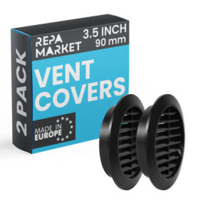 Lot de 2 grilles d'aération noires avec moustiquaire - Repa Market