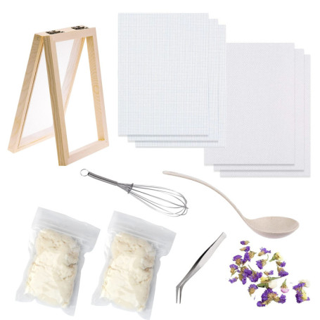 Kit de Fabrication de Papier avec Fleurs Séchées - 8 Pack Artisanat Cayway