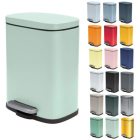 Poubelle de Salle de Bain à Pédale AKIRA - Acier Inoxydable Vert Ice Mat - 5L