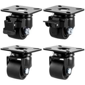 Roulette Charge Lourde QWORK 50mm avec Freins - Lot de 4 pour Meubles et Transport