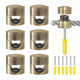 Lot de 6 Clips d'Ancrage en Aluminium pour Câbles de Bureau - Rangement Pratique