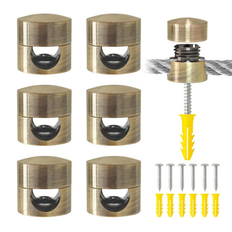 Lot de 6 Clips d'Ancrage en Aluminium pour Câbles de Bureau - Rangement Pratique