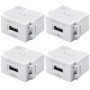 Lot de 4 Adaptateurs USB Behogan 220V à 5V 2,1A pour Charge Rapide