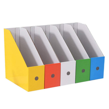 Porte Revues en Papier Kraft - Ensemble de 5 Pièces pour Bureau et Domicile