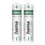 Hama Lot de 2 Piles Rechargeables AAA NiMH 700 mAh - Charge Rapide et Faible Autodécharge