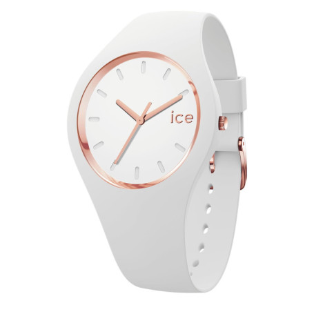 Montre Femme ICE-WATCH Ice Glam Blanc Rose-Gold en Silicone