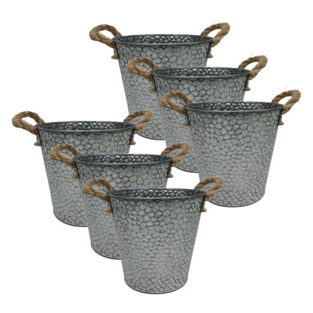 Ensemble de Cache-Pots Vintage Relaxdays - 6 Pots en Fer et Jute