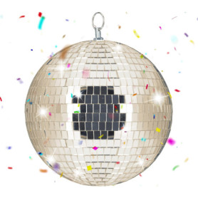 Boule Disco Suspendue Relaxdays Ø 20 cm - Ambiance Festive Champagne