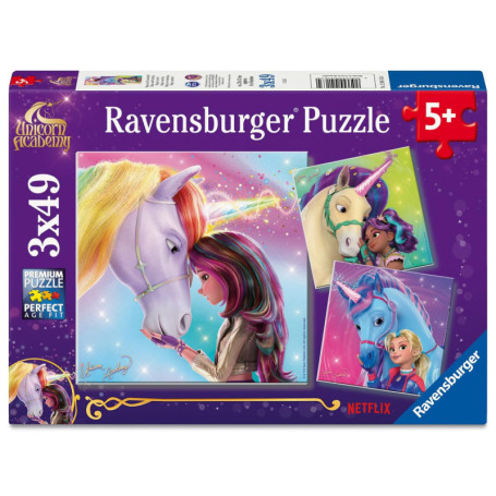 Coffret de 3 Puzzles Licornes - Ravensburger - 49 pièces pour Enfants dès 5 Ans