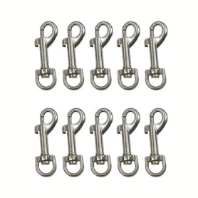 Lot de 10 Mousquetons Pivotants Chromés Kippen - 85 mm
