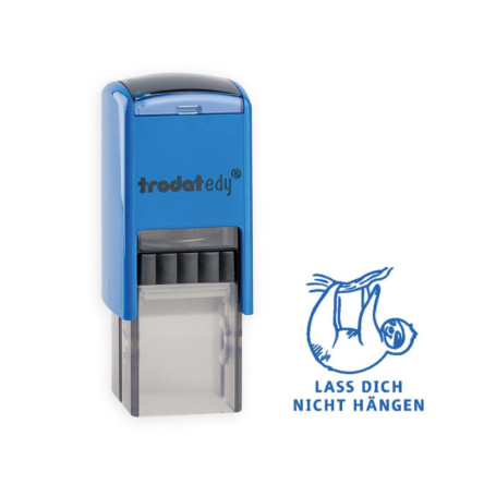 Tampon de Motivation Trodat edy FIX - Motif Paresseux - Boîtier Bleu