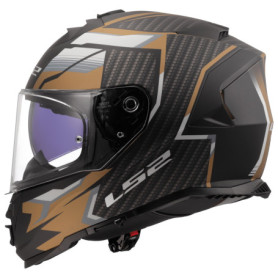 Casque Moto Intégral LS2 Storm II Tracker Noir et Or - XL