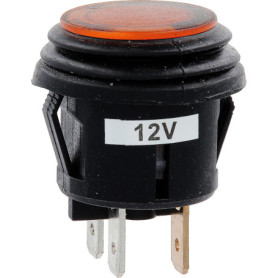 Interrupteur Électrique Poussoir Étanche Jaune - 20 mm - 12 V - 20 A