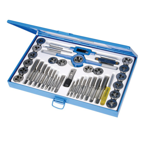 Coffret Expert de Tarauds et Filières Silverline - 40 Pièces en Acier Tungstène