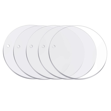 Pack de 5 Plaques Acryliques Ronde Transparentes 20x20 cm pour Bricolage et Décoration