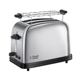 Grille Pain Russell Hobbs Chester Inox pour 2 Tranches avec Réchauffe Viennoiserie