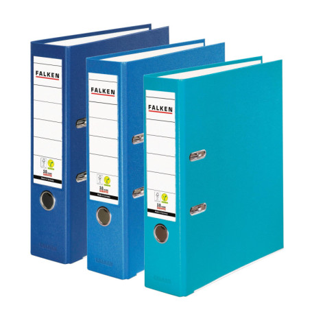 Lot de 3 classeurs en plastique PP-Color Végan - FALKEN - DIN A4 Ocean