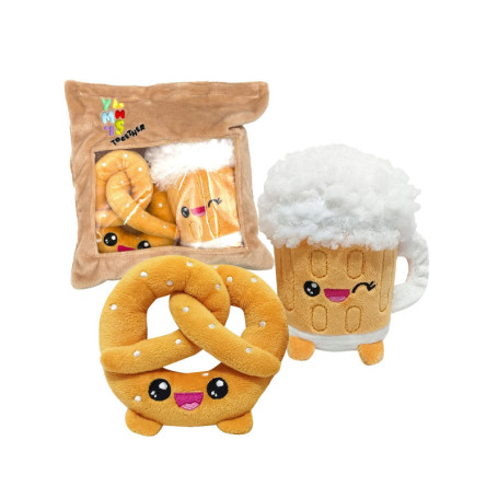 Peluches Joytoy Yummies Together Bretzel et Bière - 2 pièces dans sac à emporter