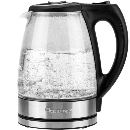 Bouilloire en Verre Clatronic 1,7L avec Couvercle Sécurisé et Indicateur de Niveau