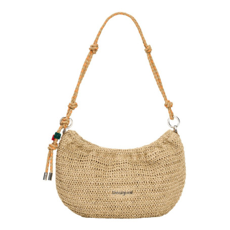 Desigual sac à épaule bandoulière Half Logo Raffia Bag Natural beige
