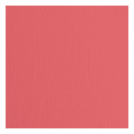 Papier Cartonné Rouge Rugueux Florence - 30,5 x 30,5 cm - 20 Feuilles