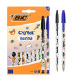 Pack de 8 Stylos BIC Cristal Décors Kawaii - Écriture Fluide en Bleu et Noir