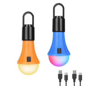 Lampe de Camping Rechargeable Lepro avec 7 Modes d'Éclairage RGB et Blanc