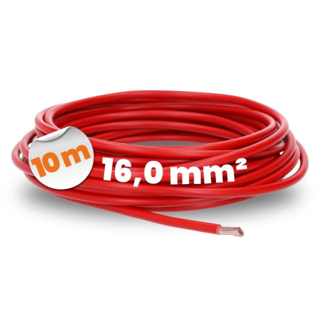 Câble PVC Rouge H07V-K 16 mm - 10 mètres Lapp