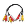 ECSiNG Répartiteur RCA 3 Prises Mâles vers 6 Femelles - Câble Vidéo Composite 31cm