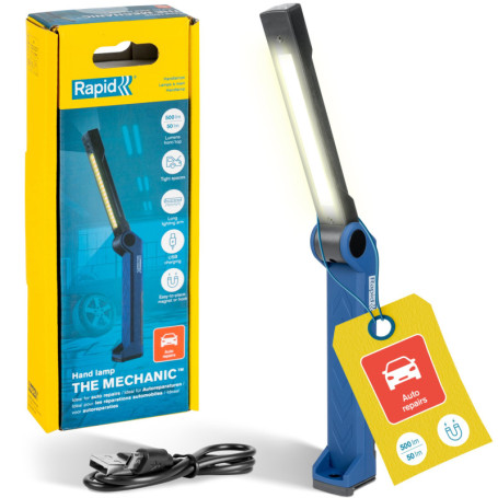 Lampe de Mécanicien LED Rapid The Mechanic - 500 Lumens avec Bras Pliable et Base Magnétique