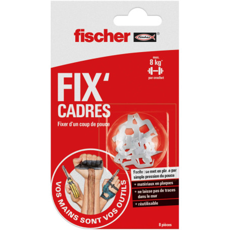 Fix'Cadres fischer - Accrocheur sans Outils pour Cadres et Lampes