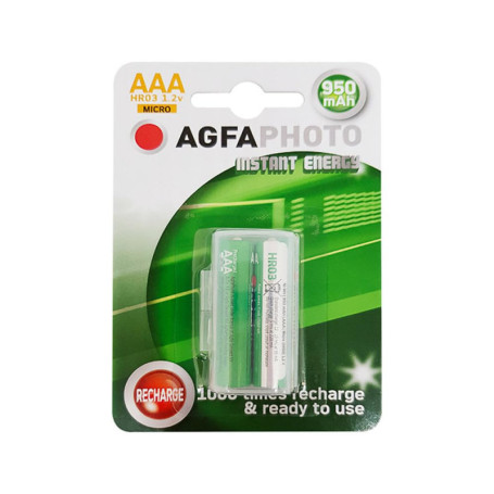 Batterie rechargeable NiMh AgfaPhoto AAA 950 mAh - Lot de 2