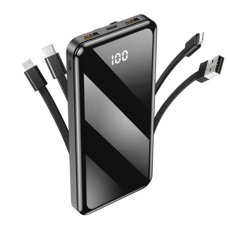 Batterie Externe 10000 mAh pour Samsung Galaxy avec Câbles Intégrés et 2 Ports USB