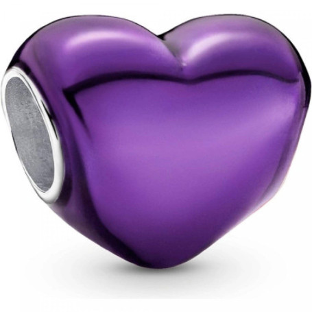 Breloque Cœur en Argent Sterling avec Émail Violet - PANDORA