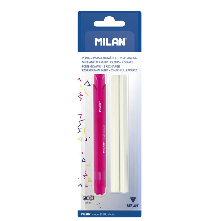 Gomme Triangulaire Ergonomique MILAN TRI JET avec 2 Recharges